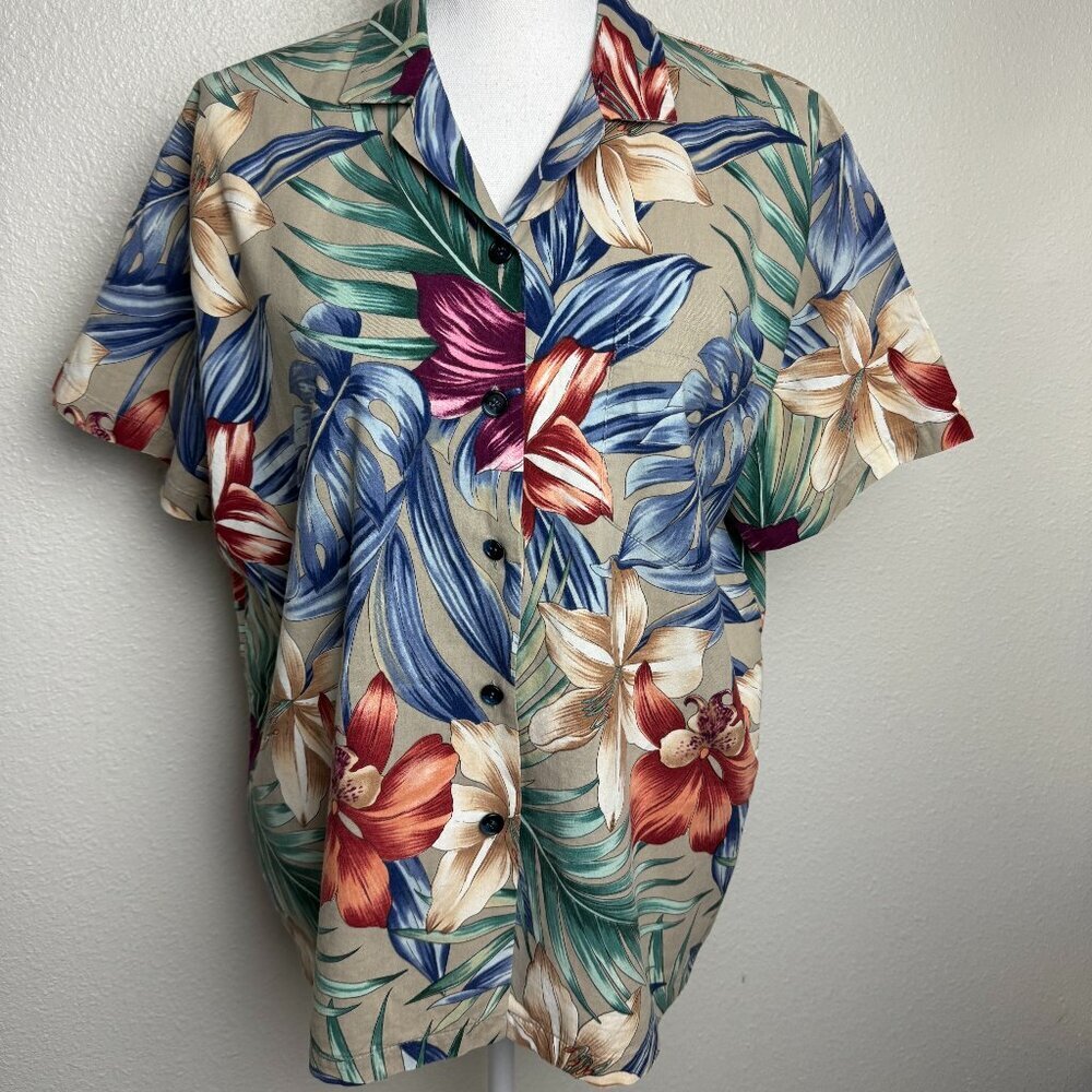 Vintage Hilo Hattie Hawaiian Shirt Women's Size L